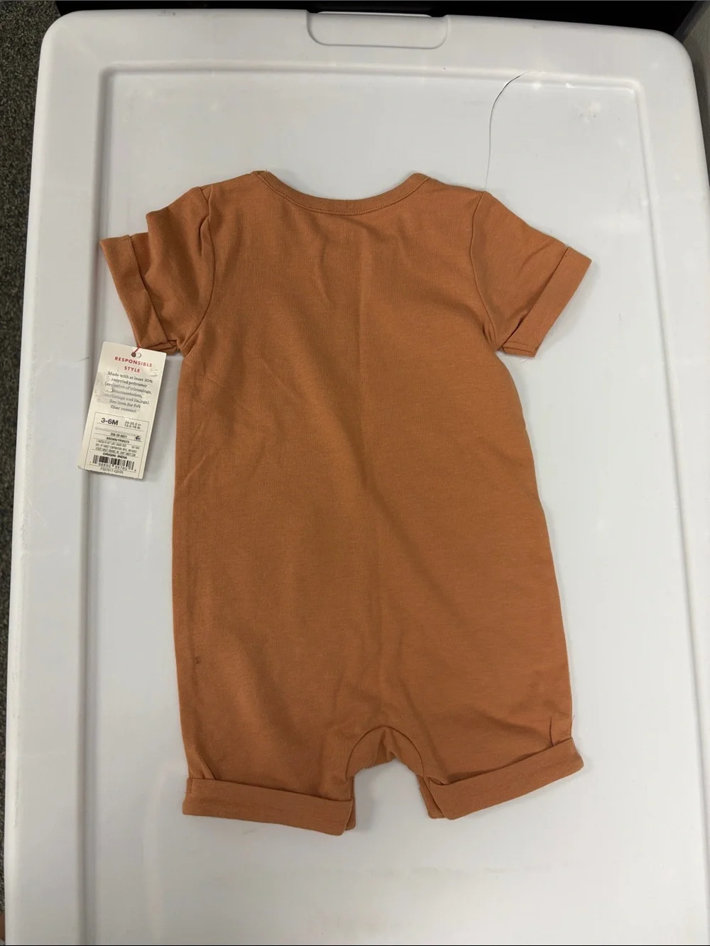 Cat & Jack Rust Orange Short-Sleeve Pumpkin Graphic One-Piece